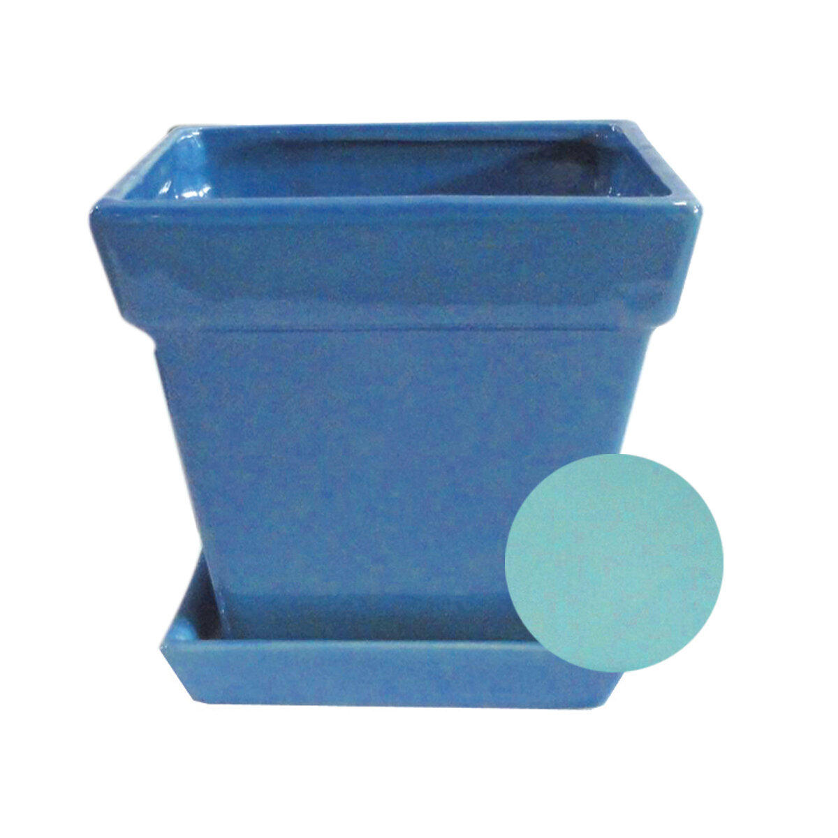 Square Taper 15cm Ceramic Pot Sky Blue CS (12pc)