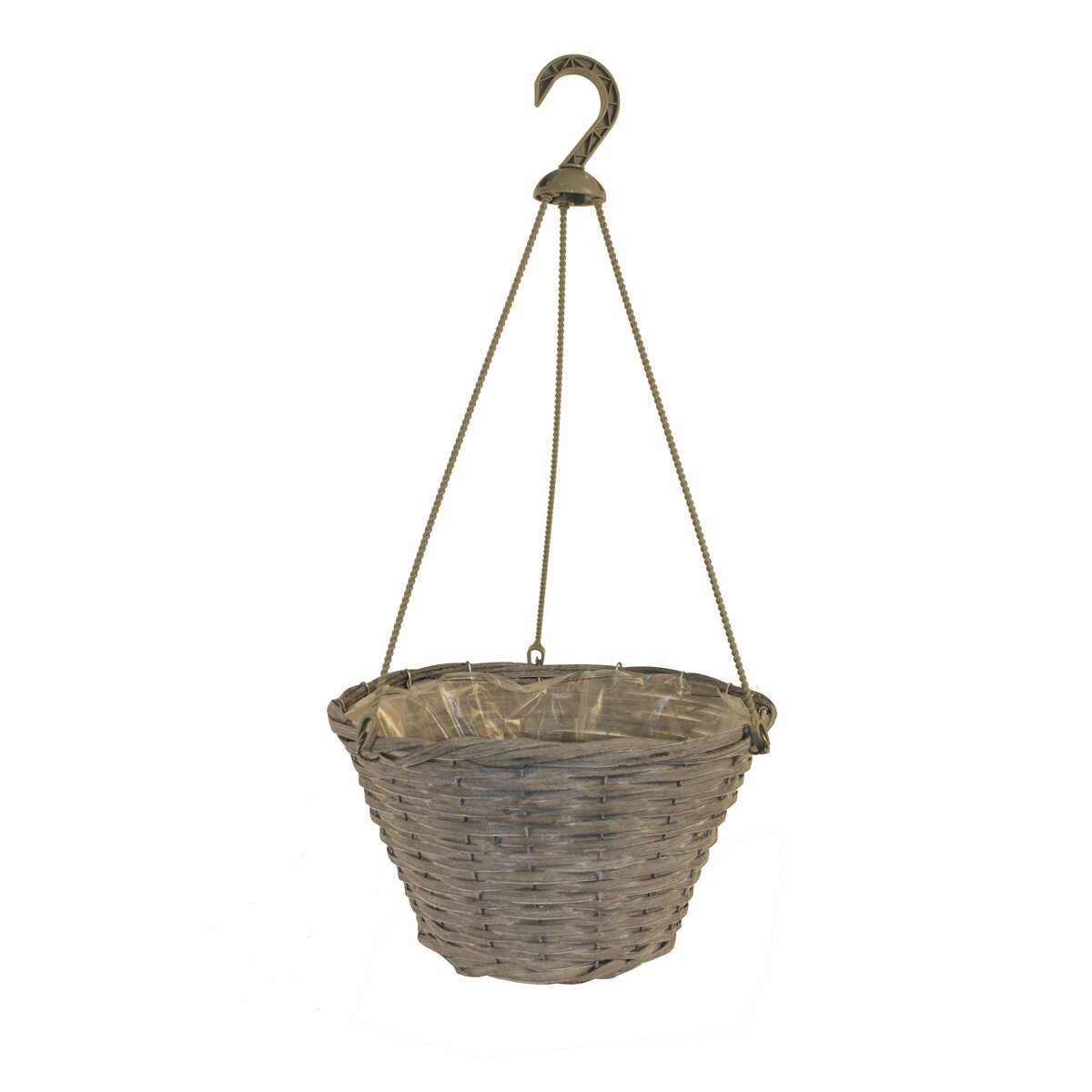 Mother Nurture Grey Rattan Hanging Basket 14"