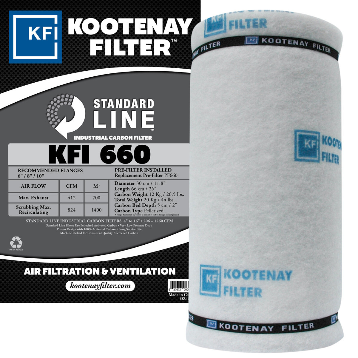 Kootenay Filter 660 Standard Line 412 cfm
