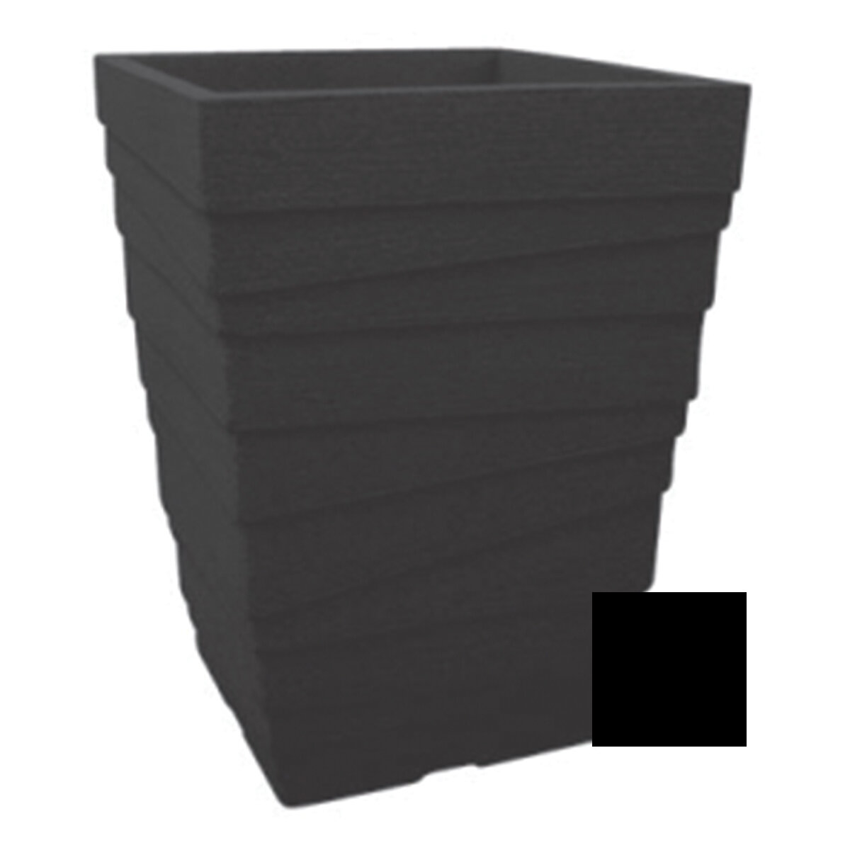 Italian Quadratto Planter Square 36cmx50cm Black