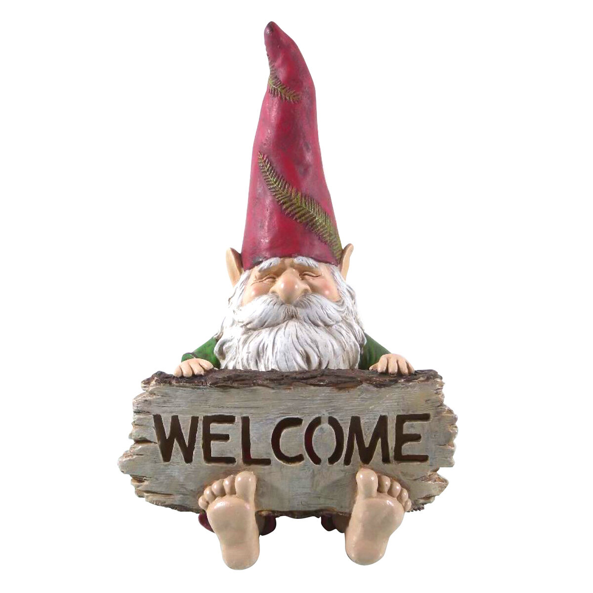 12" Forest Gnome w/LED Welcome 20.6x17x31 cm