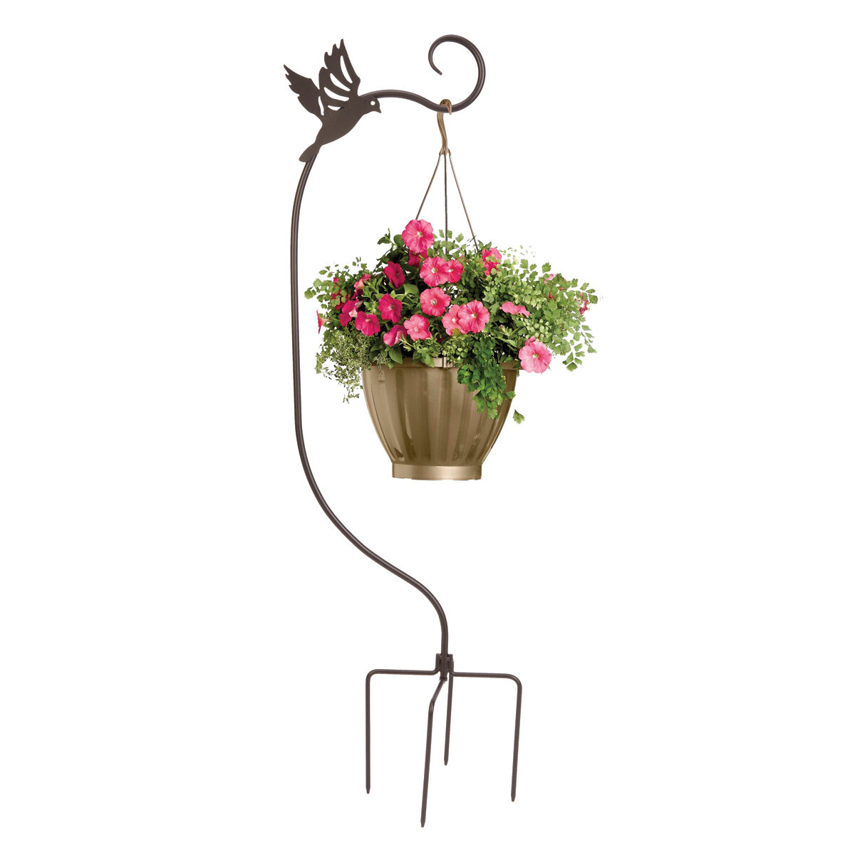 Bird Basket Hanger Stake 48" Black