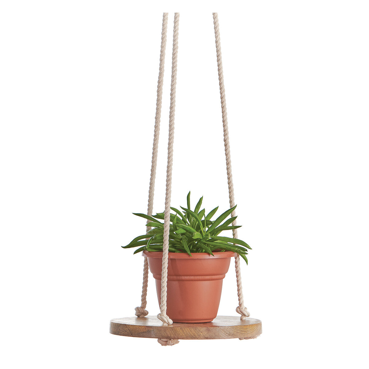 6" Hanging Wooden Round - Cotton