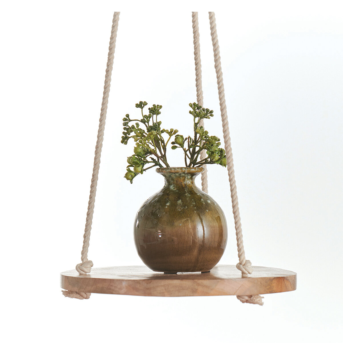 8" Hanging Wooden Round - Cotton