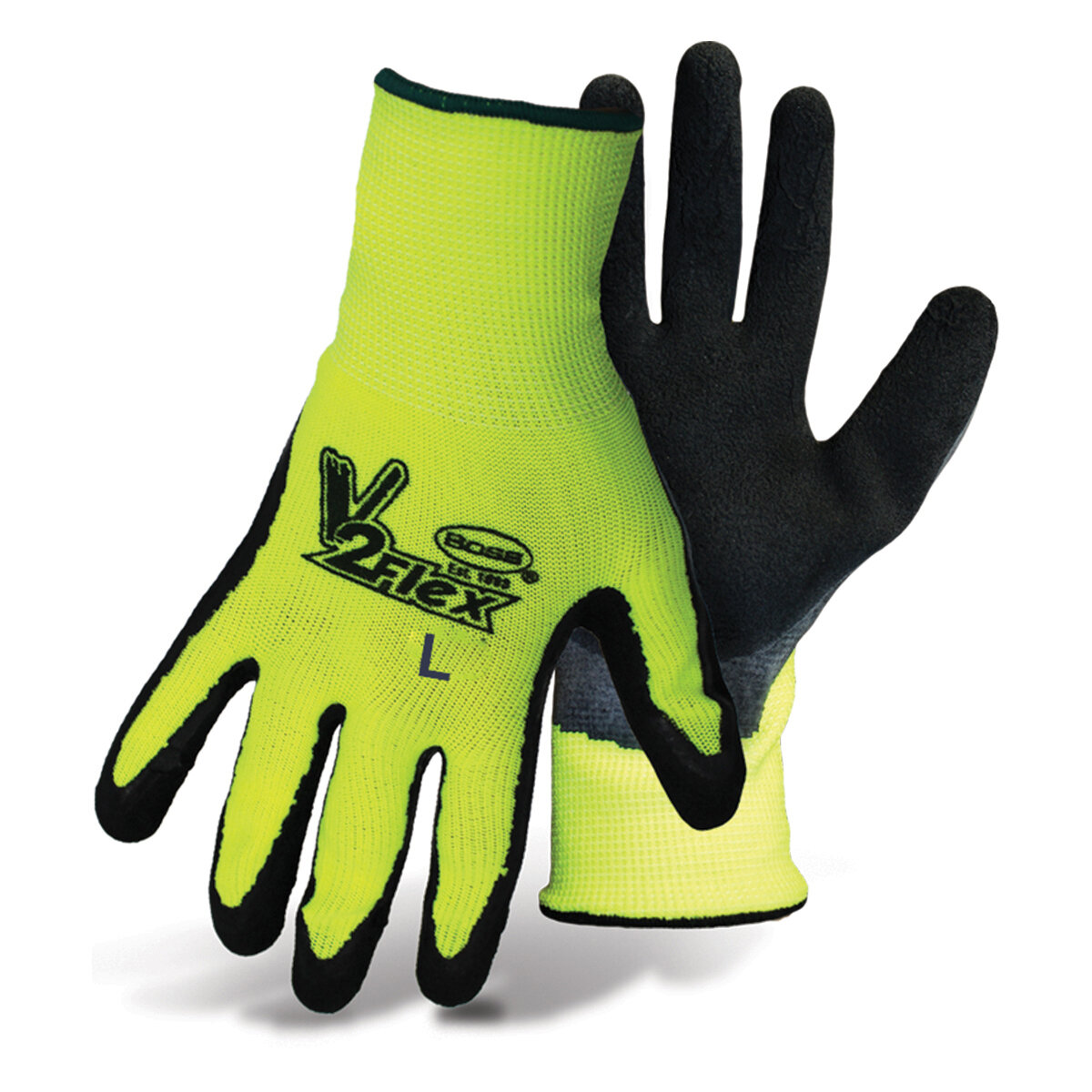 BOSS V2 FLEXI-GRIP High-Vis Poly Knit LatexPalm, L