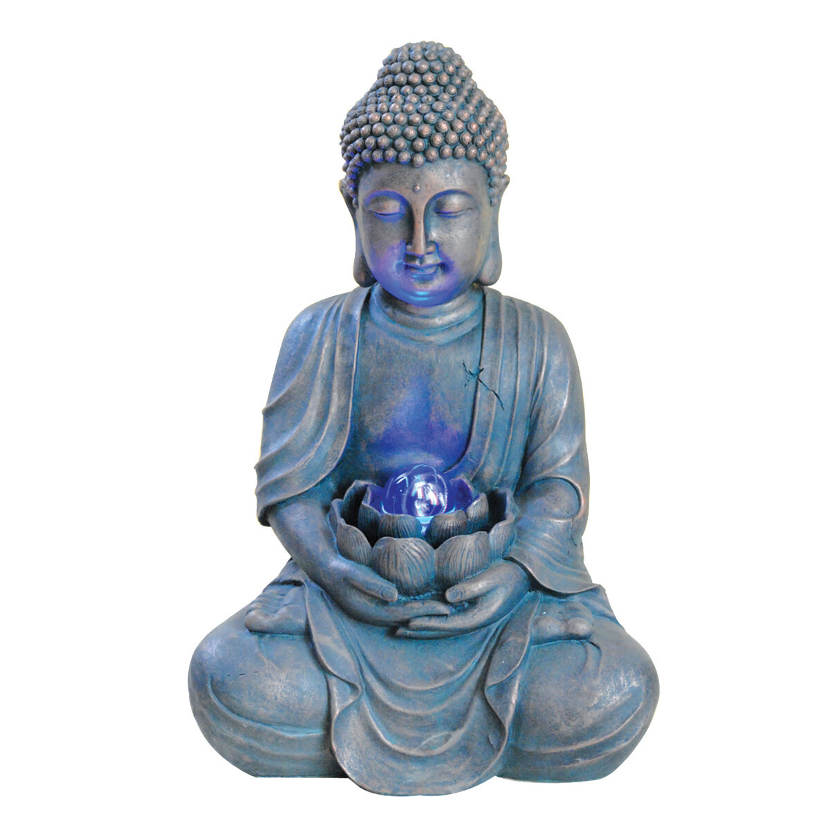 Buddha w/Lotus LED Fountain 32x25x49cm