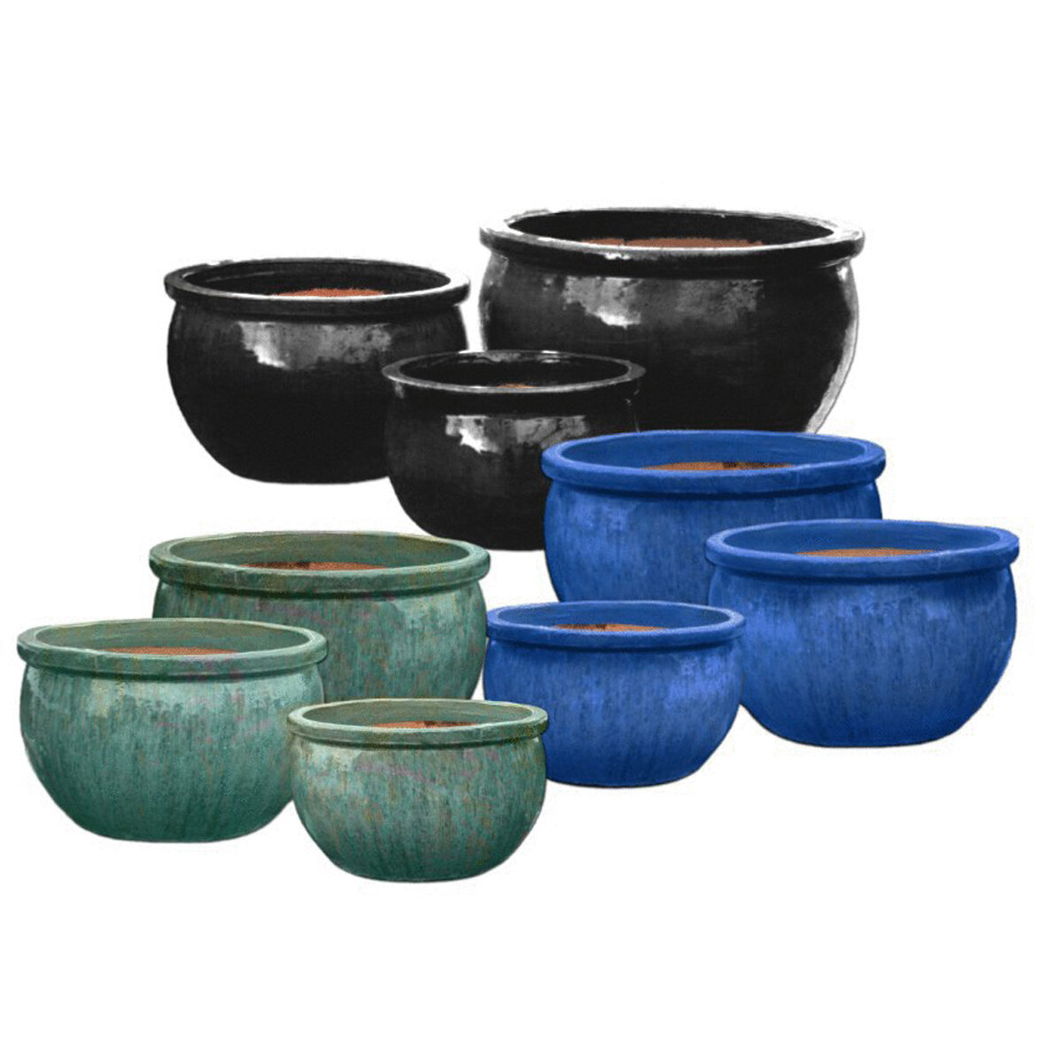 Belly Pot S/3 Ceramic Natural Asst DS (12 Sets)