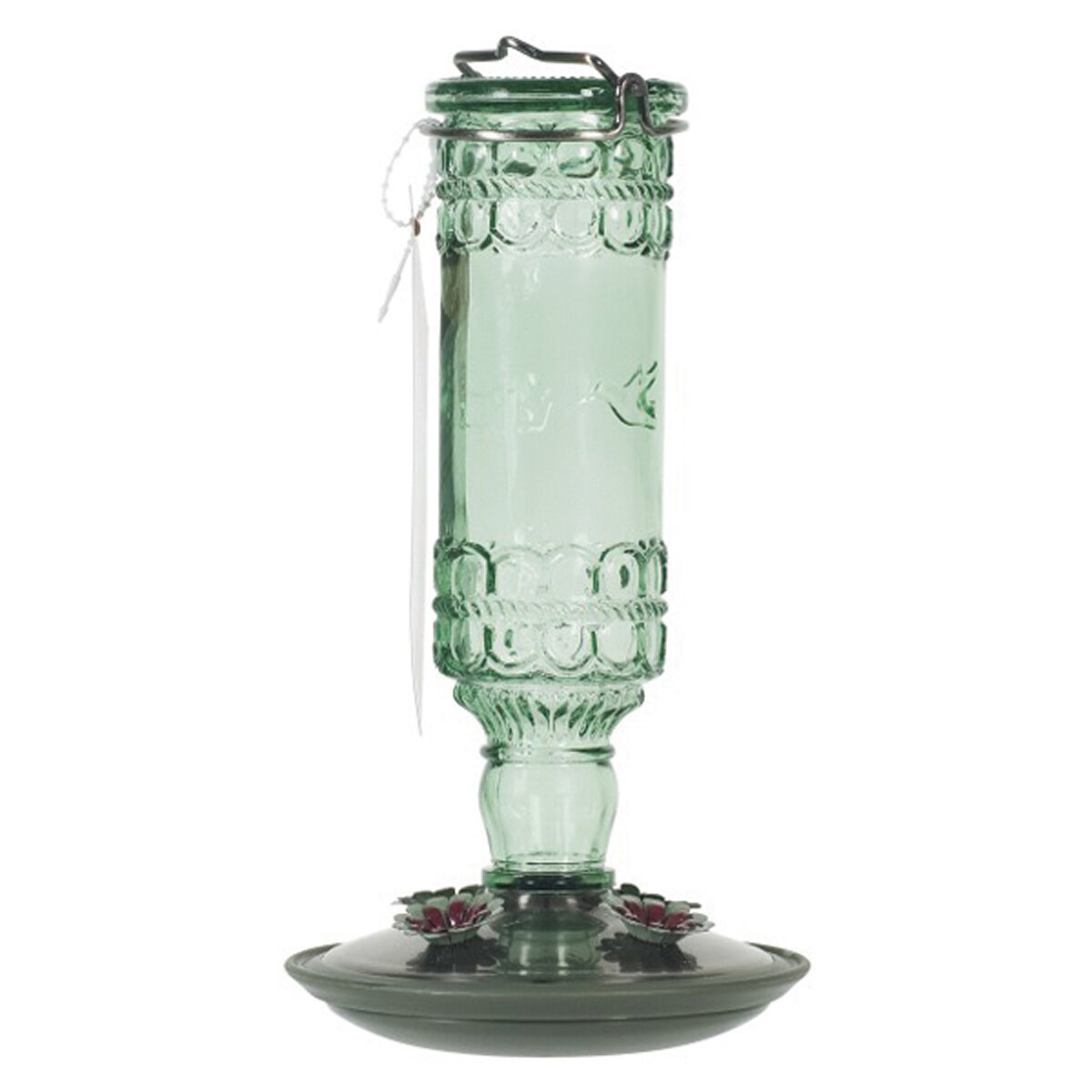Antique Bitters Bottle Grn Hummingbird Feeder 10oz