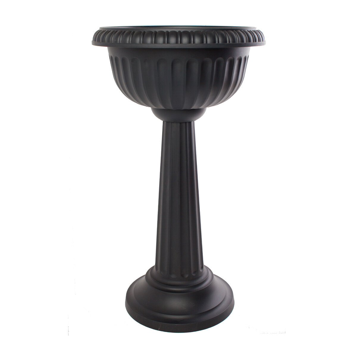 18" Grecian Pedestal Urn Black