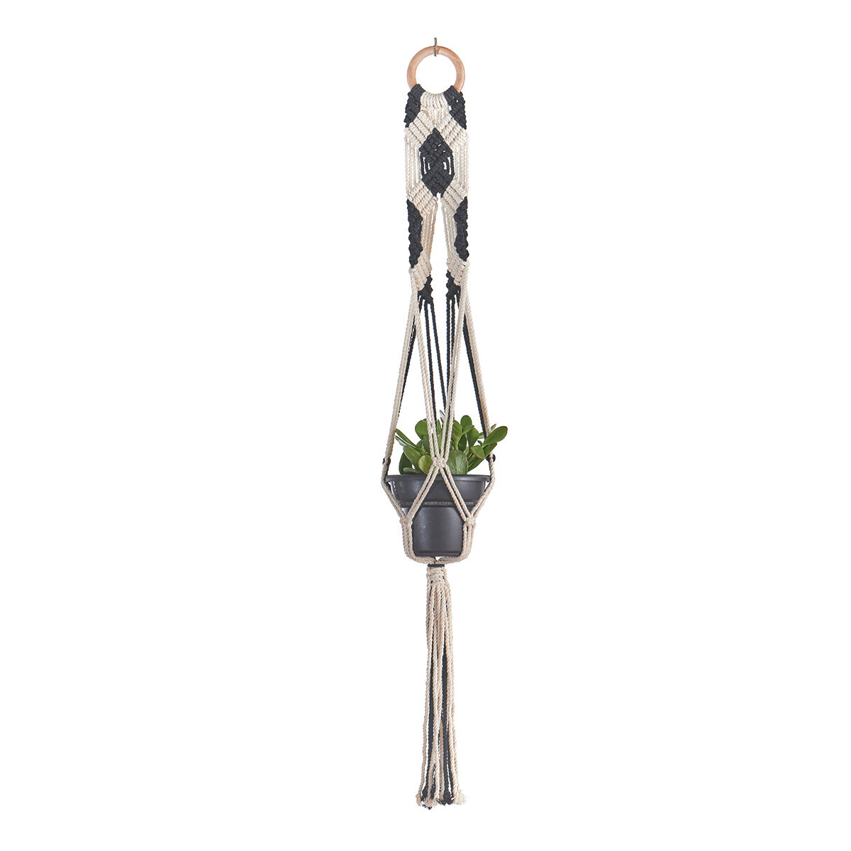 24" Black & White Plant Hammock