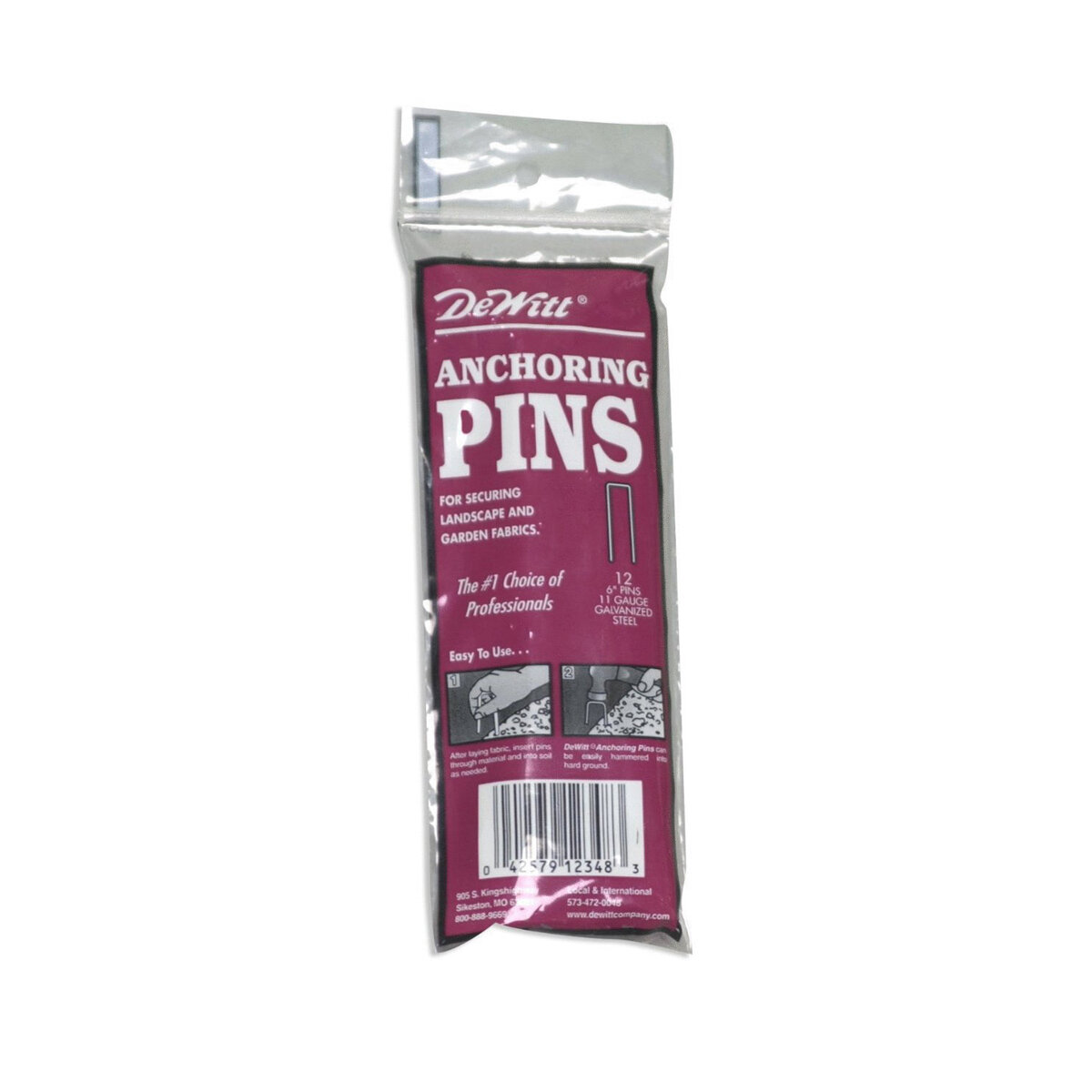 6"x 1"x 6" 11 Ga Anchor Pins Retail (75/Pk)