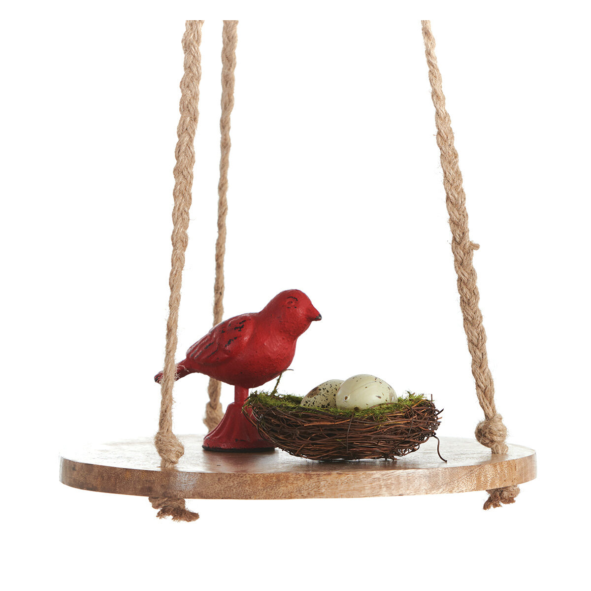 10" Hanging Wooden Round - Jute