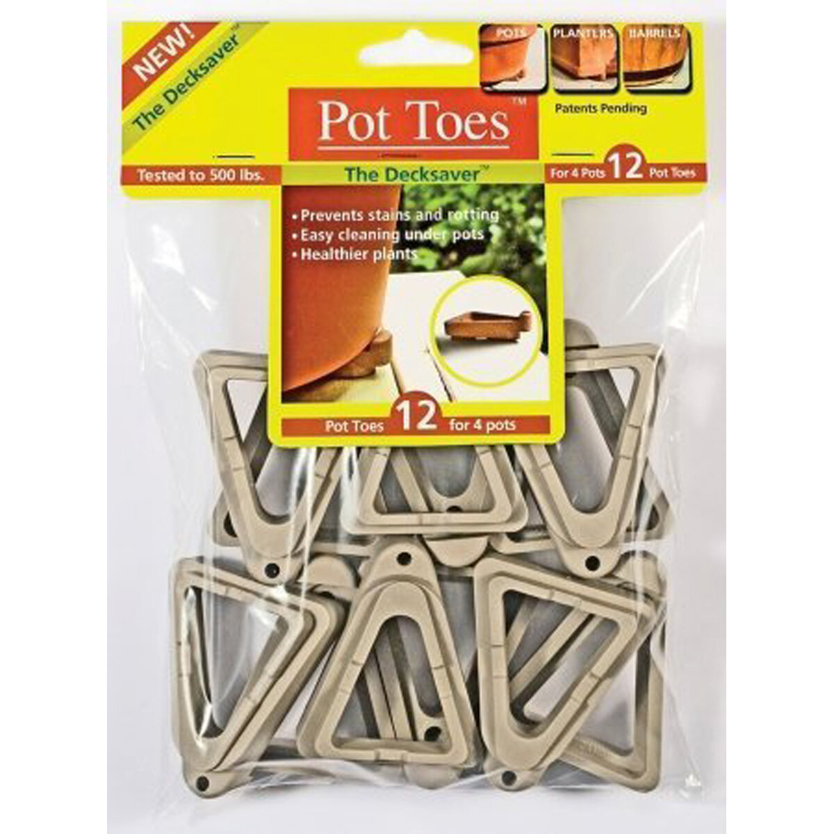 Pot Toes 12Pk Bagged - Light Gray