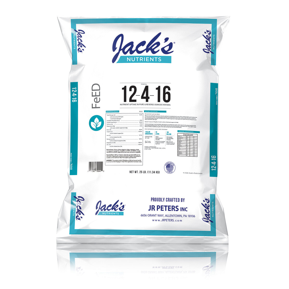 Jack's Nutrients 12-4-16 RO 25 lb