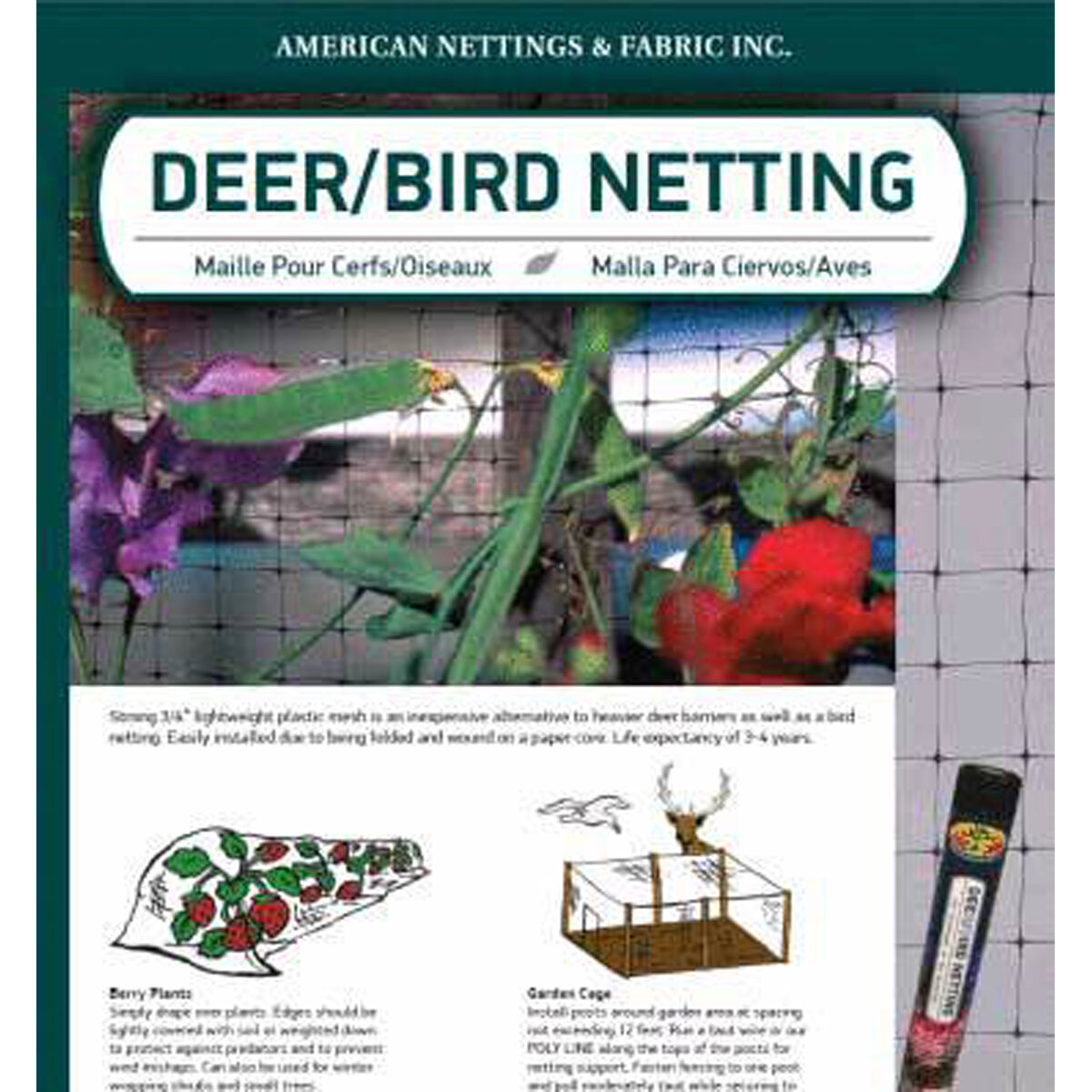 Deer/Bird Netting (Black 3/4") 7X100'