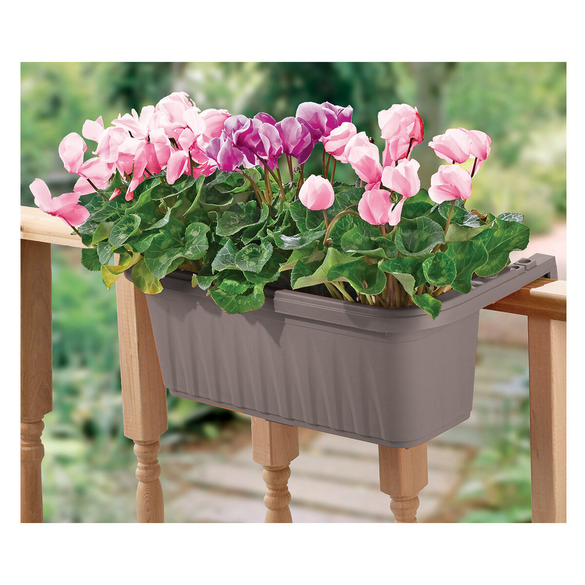 20" Adjustable Railing Planter - Grey