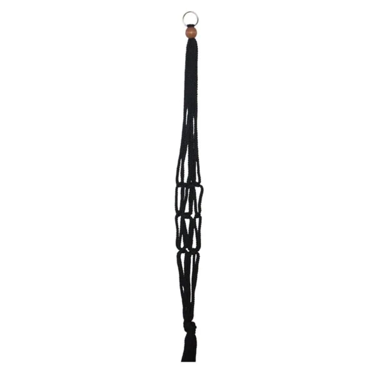 36" Black Macrame Plant Hanger