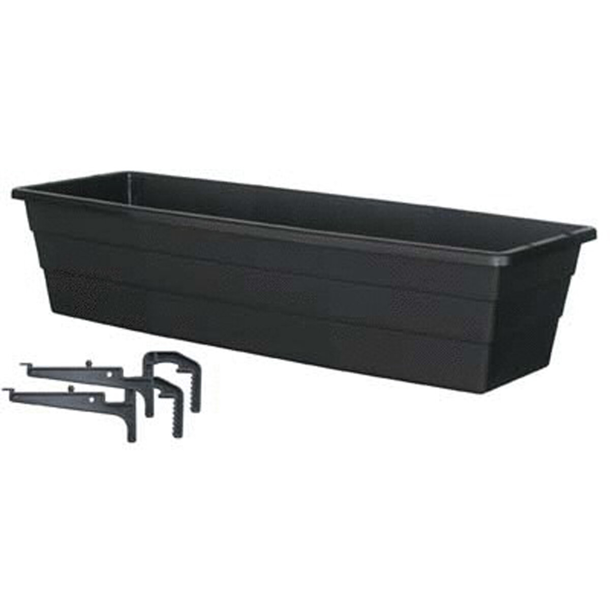 FUTURA 18" Window Box with Plastic Brackets Black