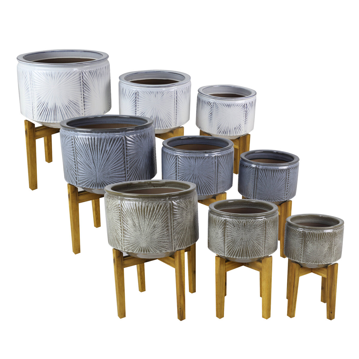 Lisboa Ceramic Pot w/ Legs DS (18 Sets)