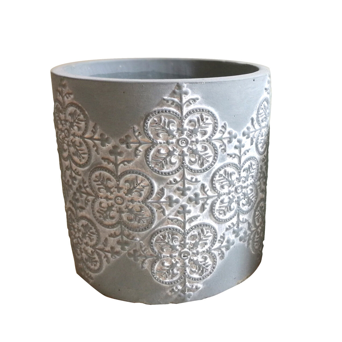7" Exquisite Indoor Cement Pot 17.5x16.5 cm
