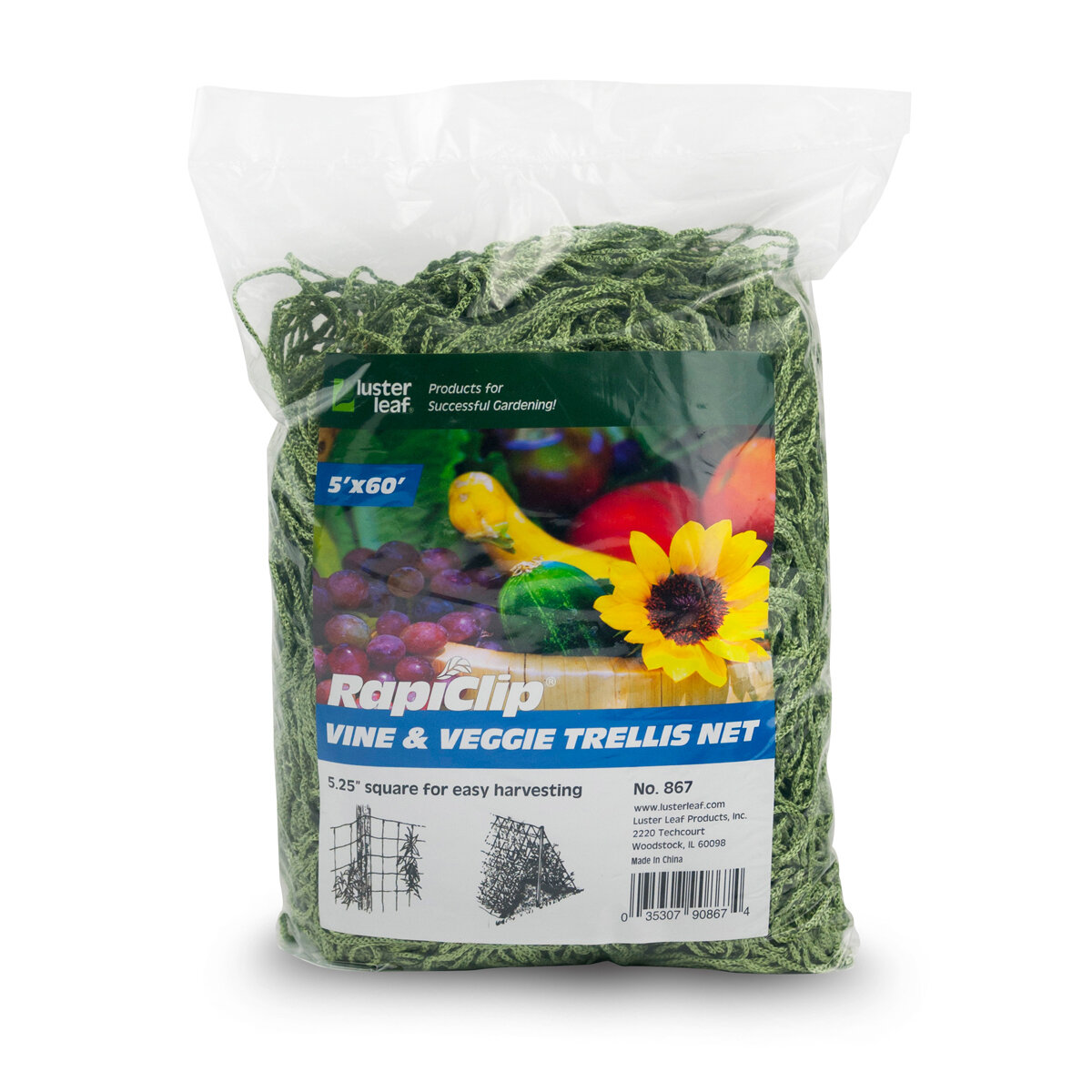 Rapiclip Vine and Veggie Trellis, Green 5'x60'