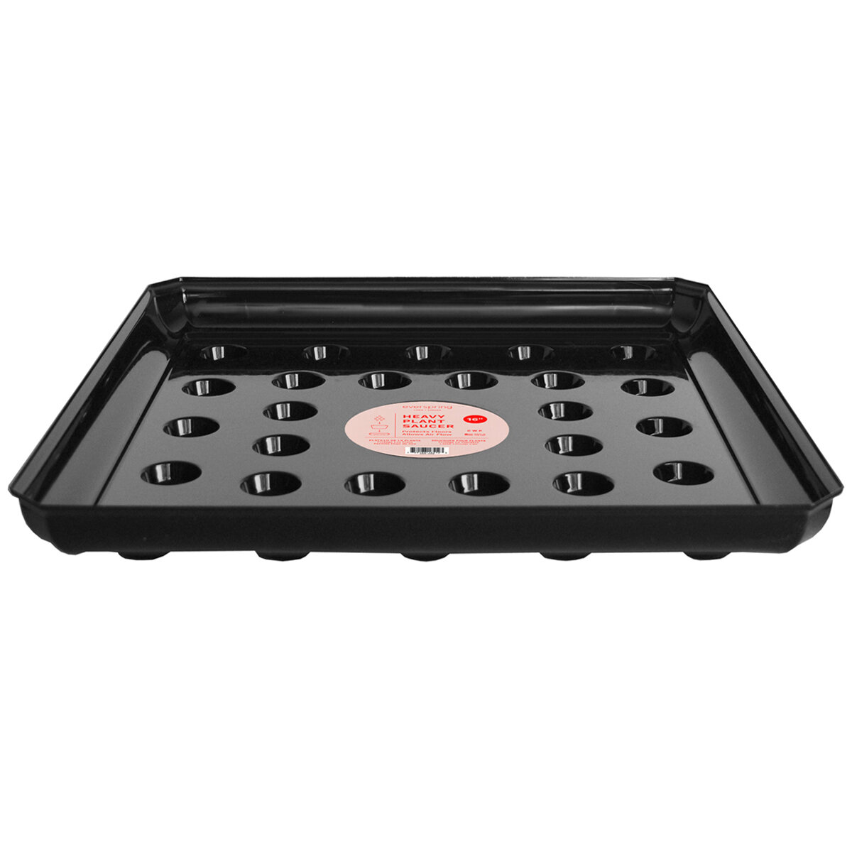 16" Square Black Carpet Saver Saucer