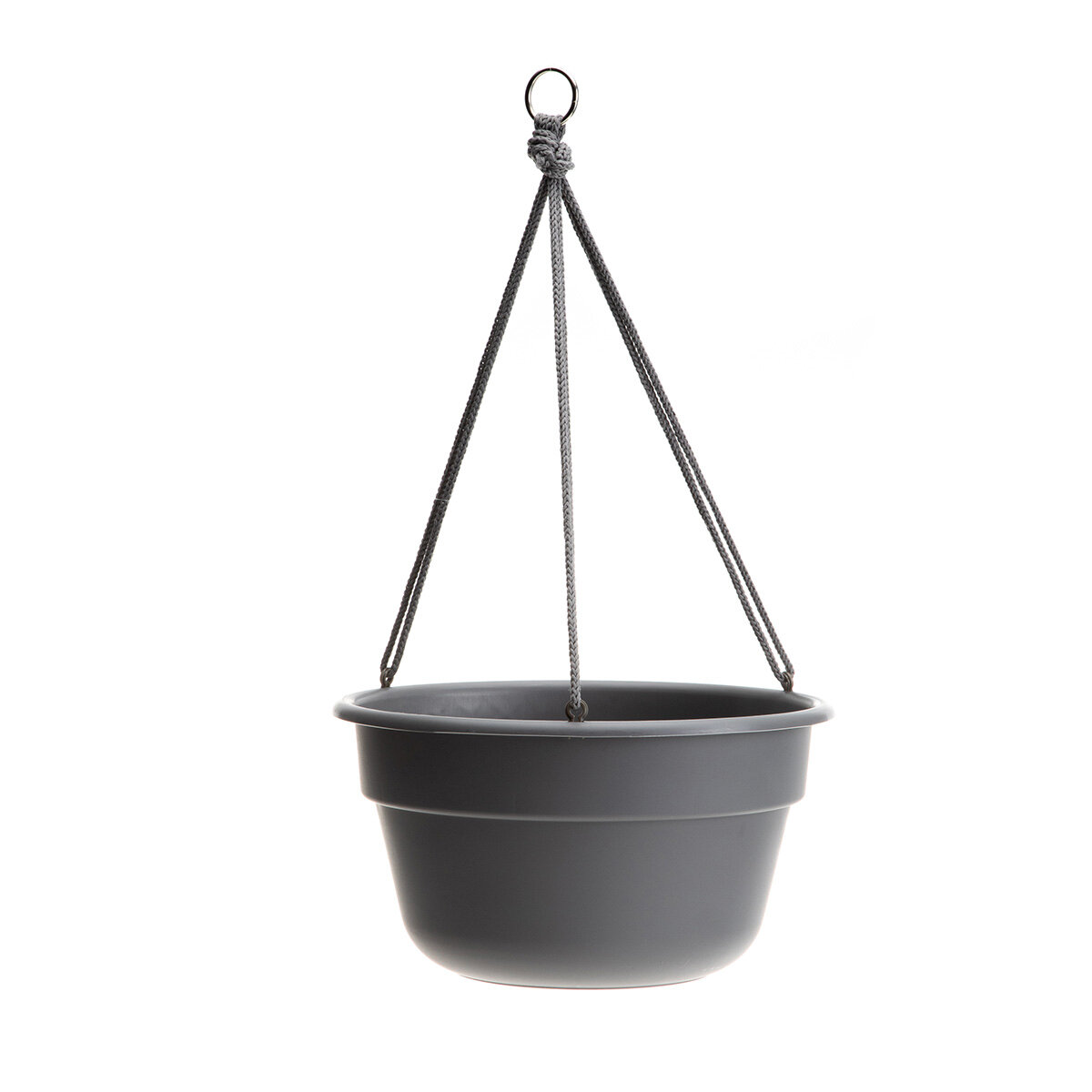 12"  Dura Cotta Hanging Basket Charcoal