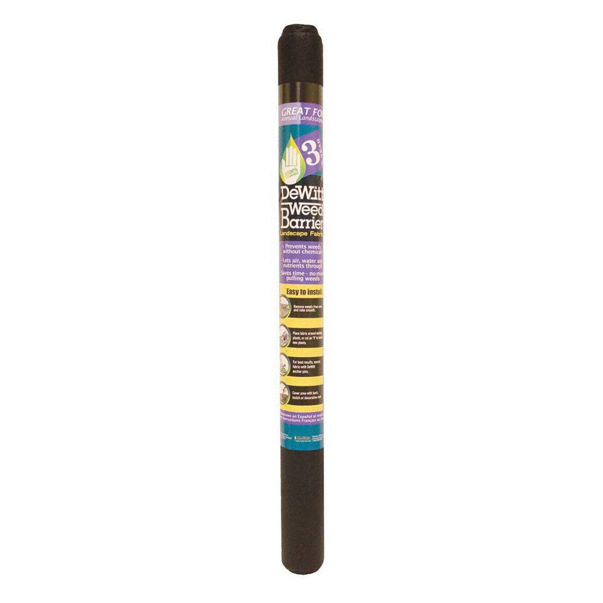 3' x 50' Retail Landscape Fabric Black