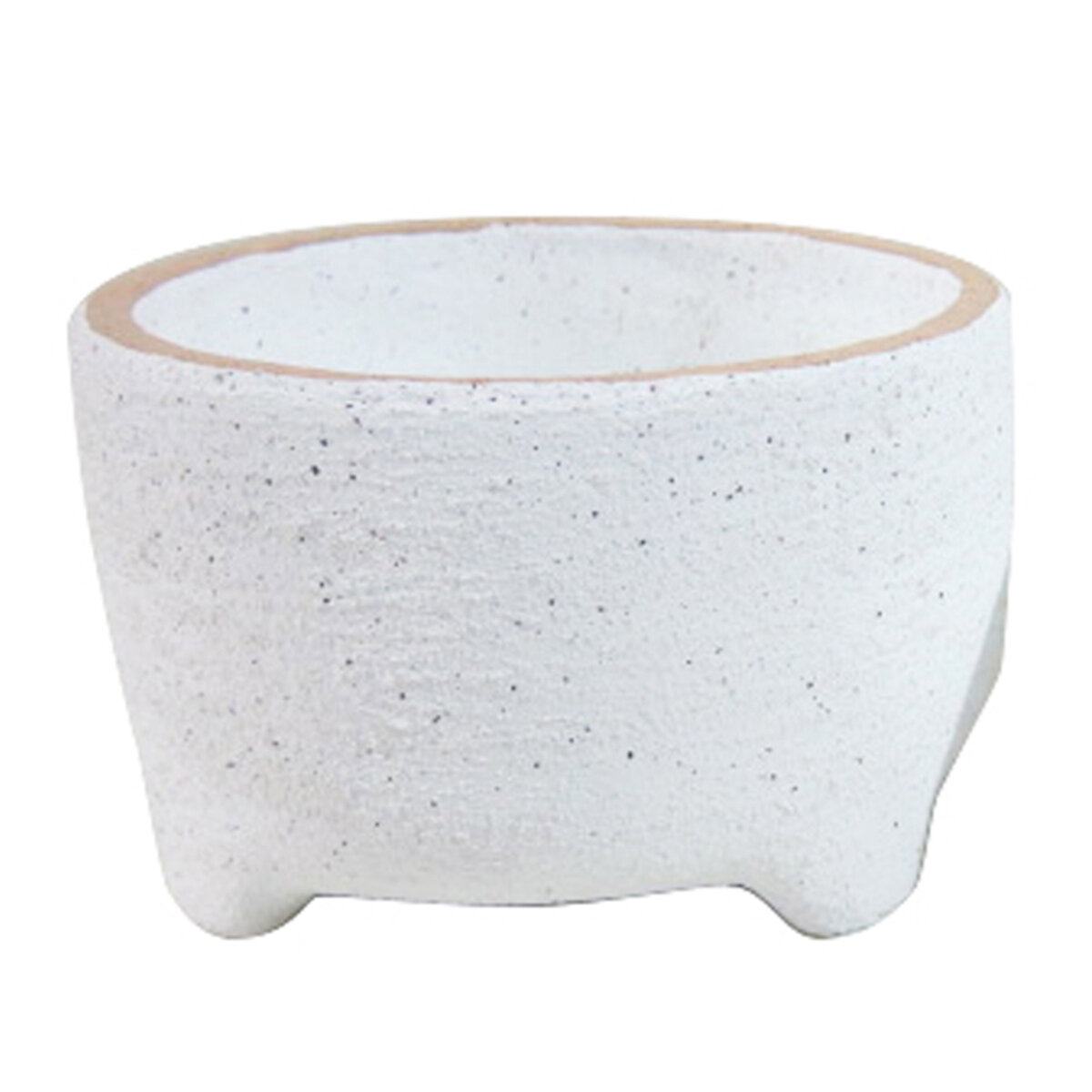 6" White Sand Ceramic Footed Planter 15.5x9 cm