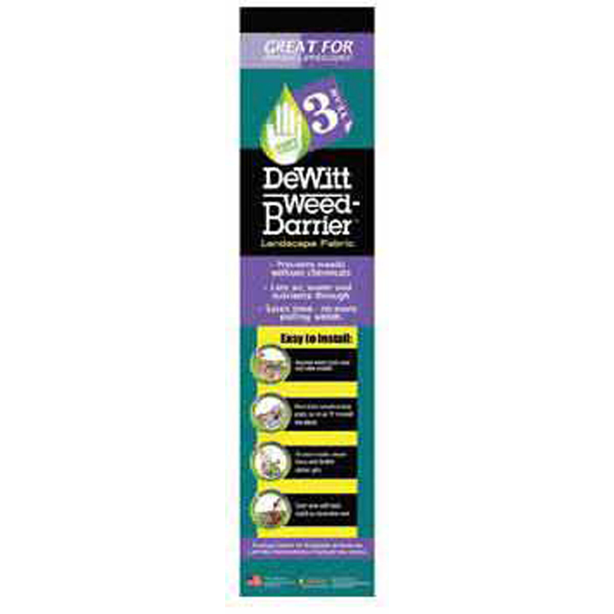 3' X 50' Retail Nonwoven 3Yr Weed Barrier 1Oz