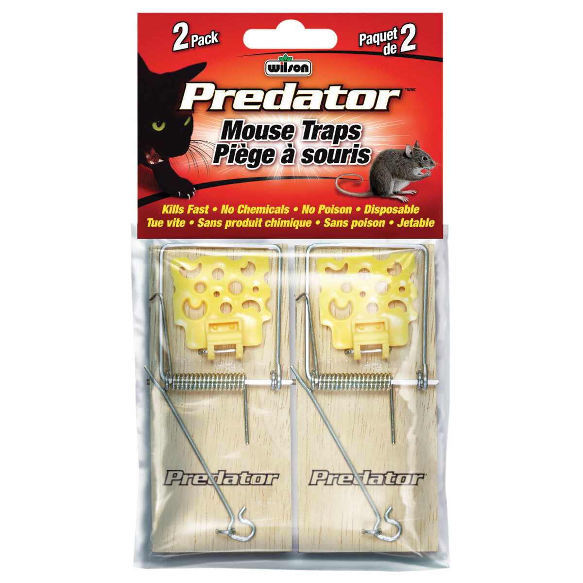 Wilson Predator Wood Cheese Mouse Trap (4pk)