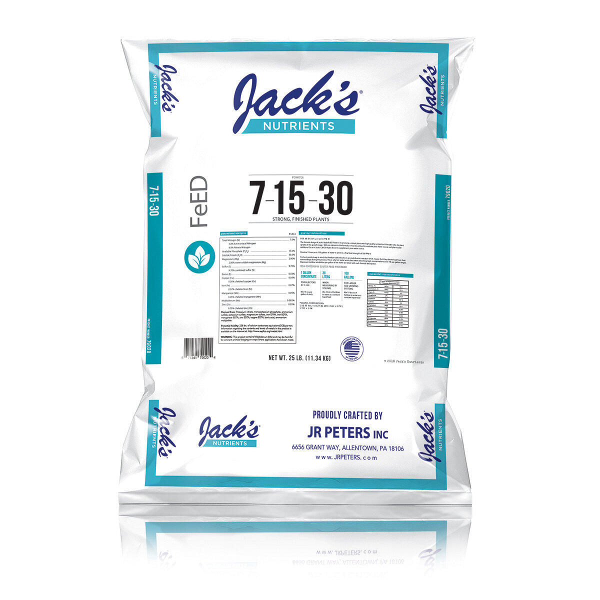 Jack's Nutrients 7-15-30 Finish 25 lb