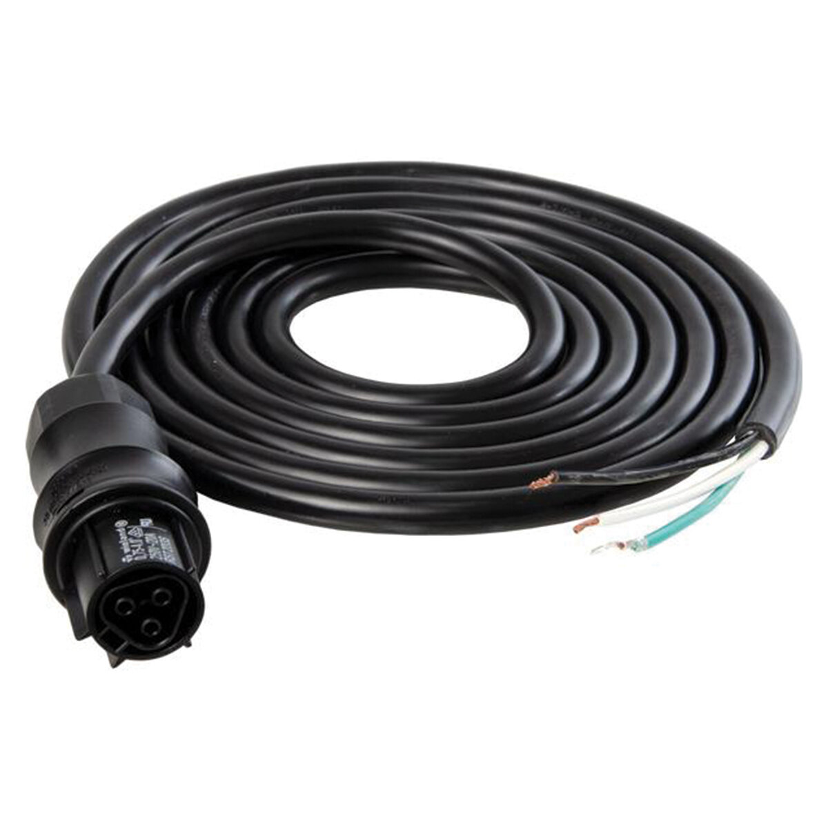 Female Wieland Connector w/8' Power cord bare wire
