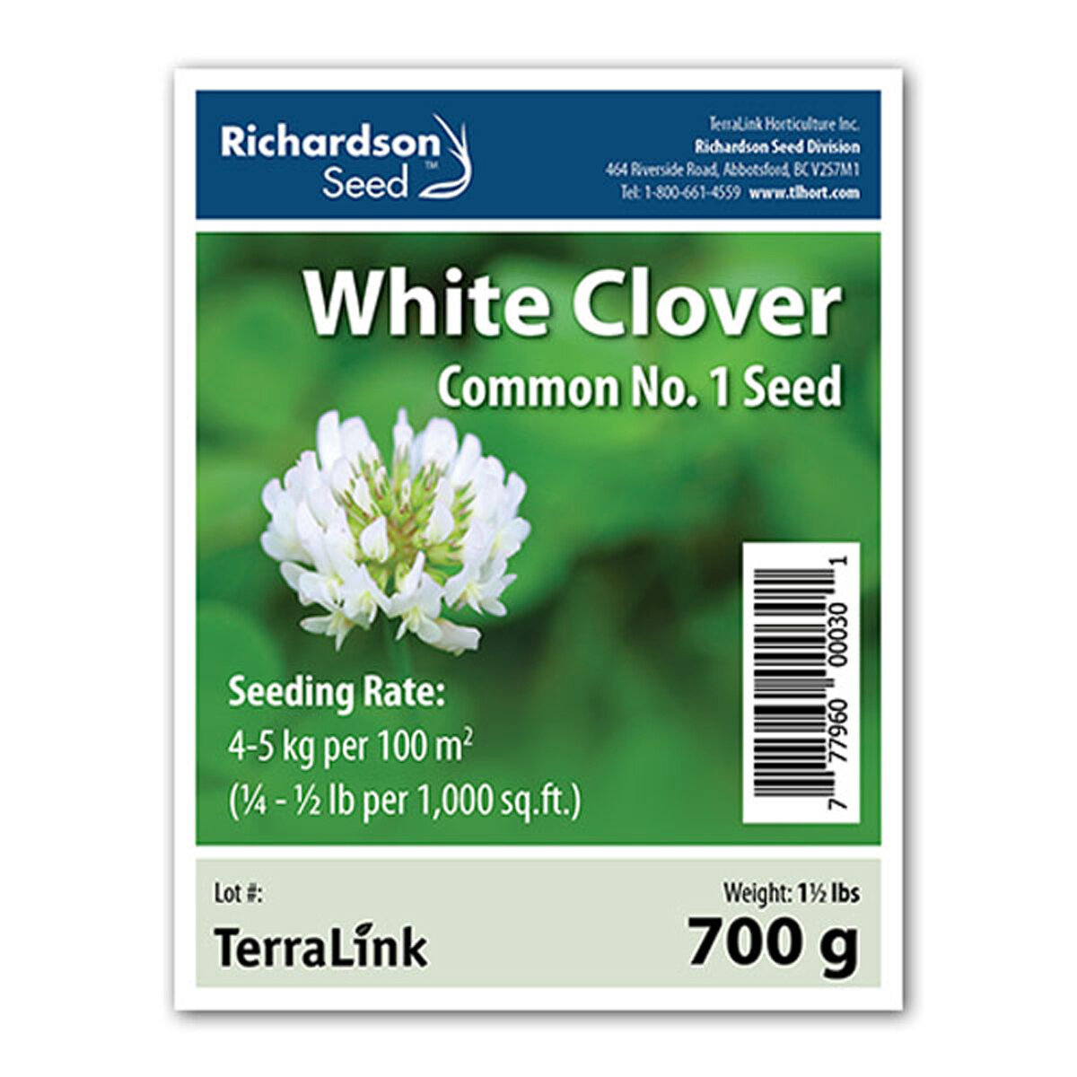 White Clover Low Growing Seed & Innoculant700g