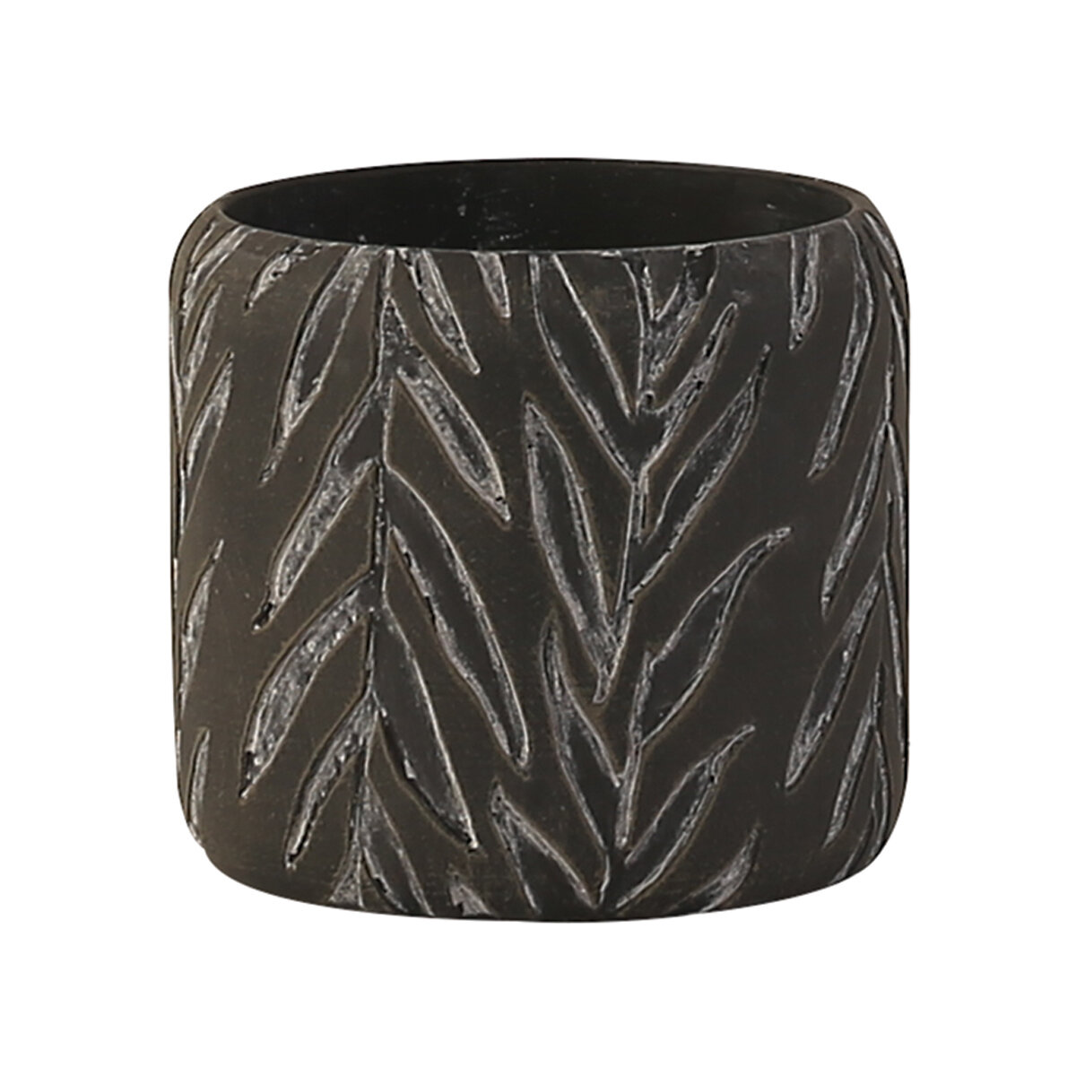 Willow Leaves Charcoal Planter 14x14x13cm