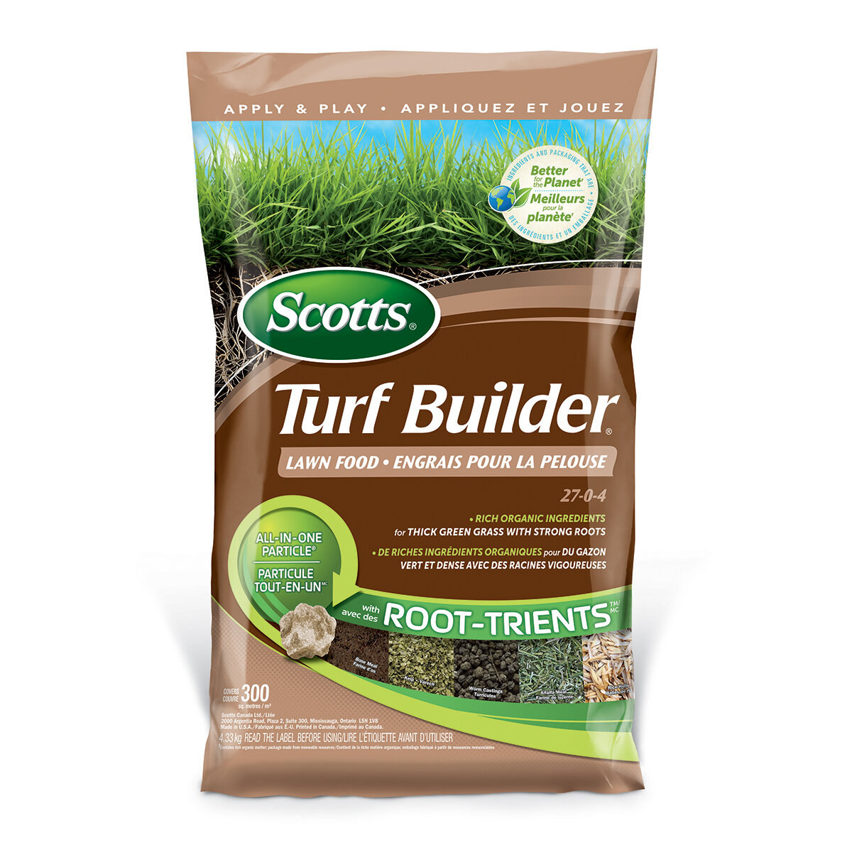 Turf Builder Lawn Food w Root-Trients 27-0-4 300m²