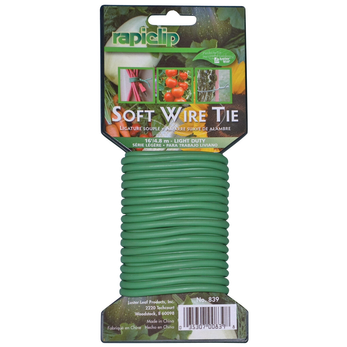 Rapiclip Soft Wire Tie Green Light Duty 16'