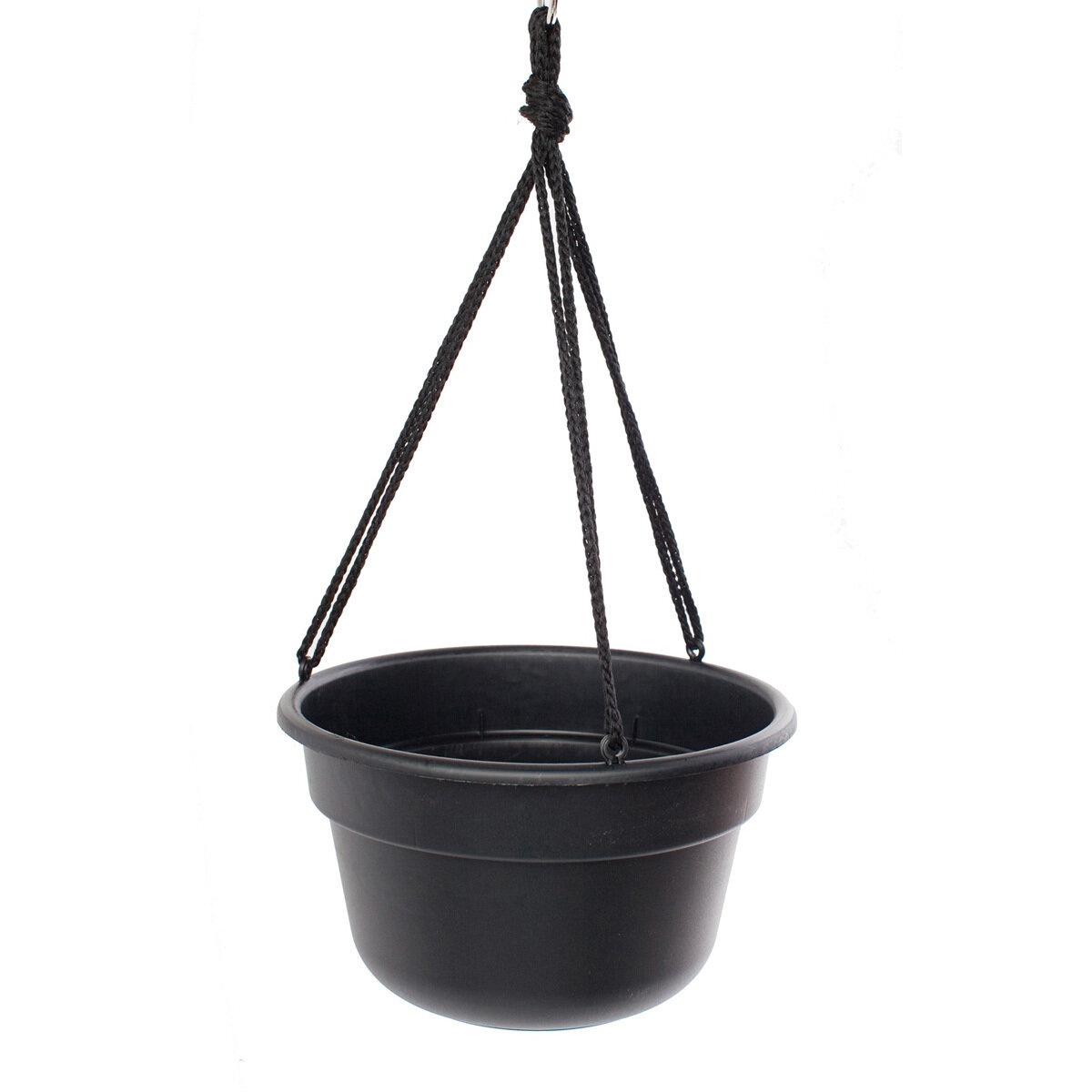 12" Dura Cotta Hanging Basket Black