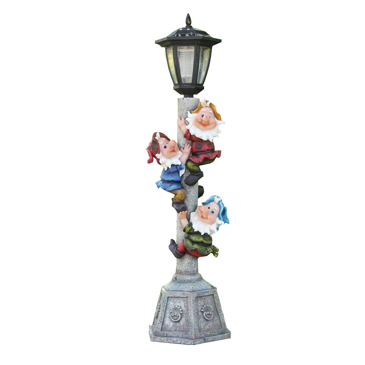 34" Gnome On Lamp Post 24.3x22.4x86cm