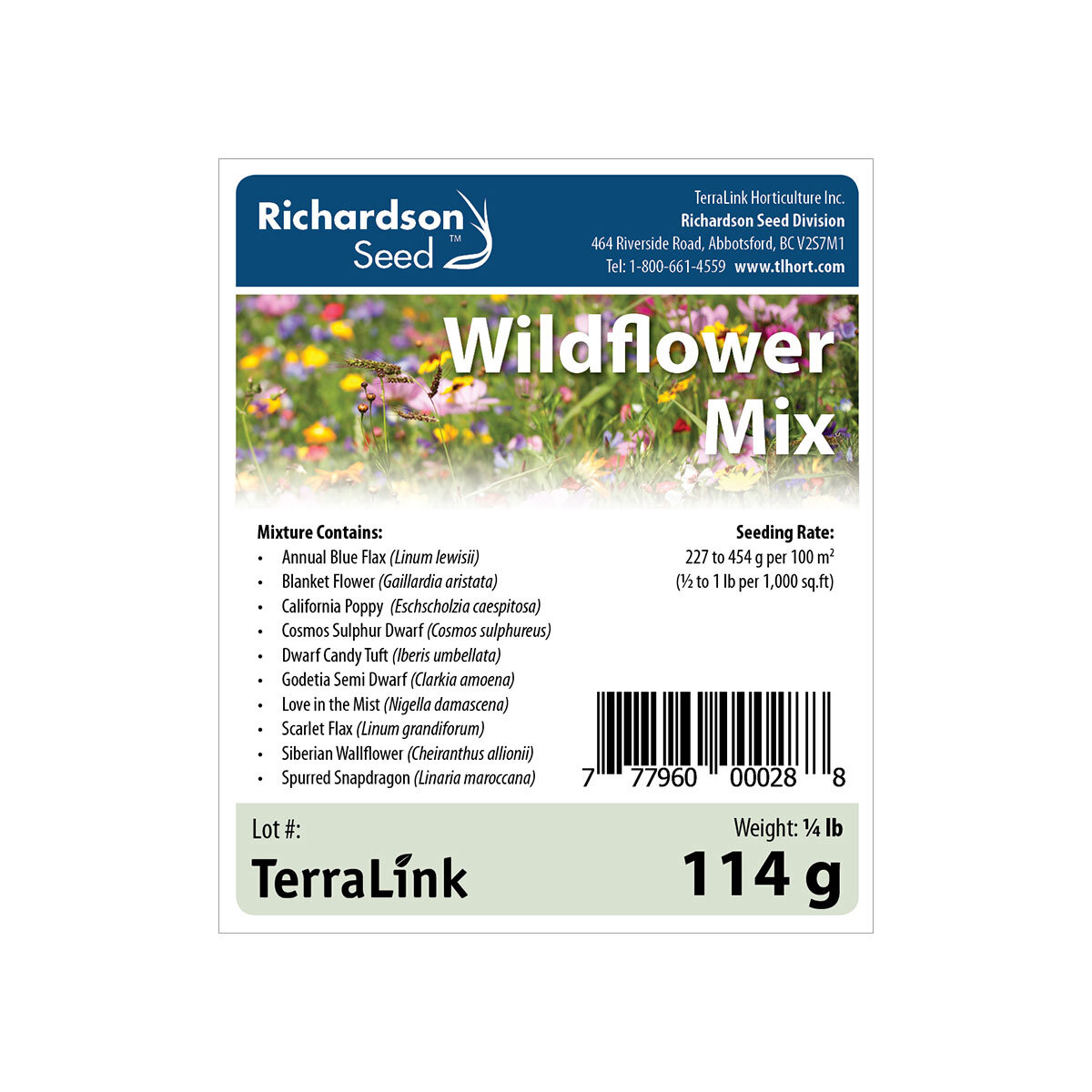 Wildflower Seed & Innoculant 1/4 lb