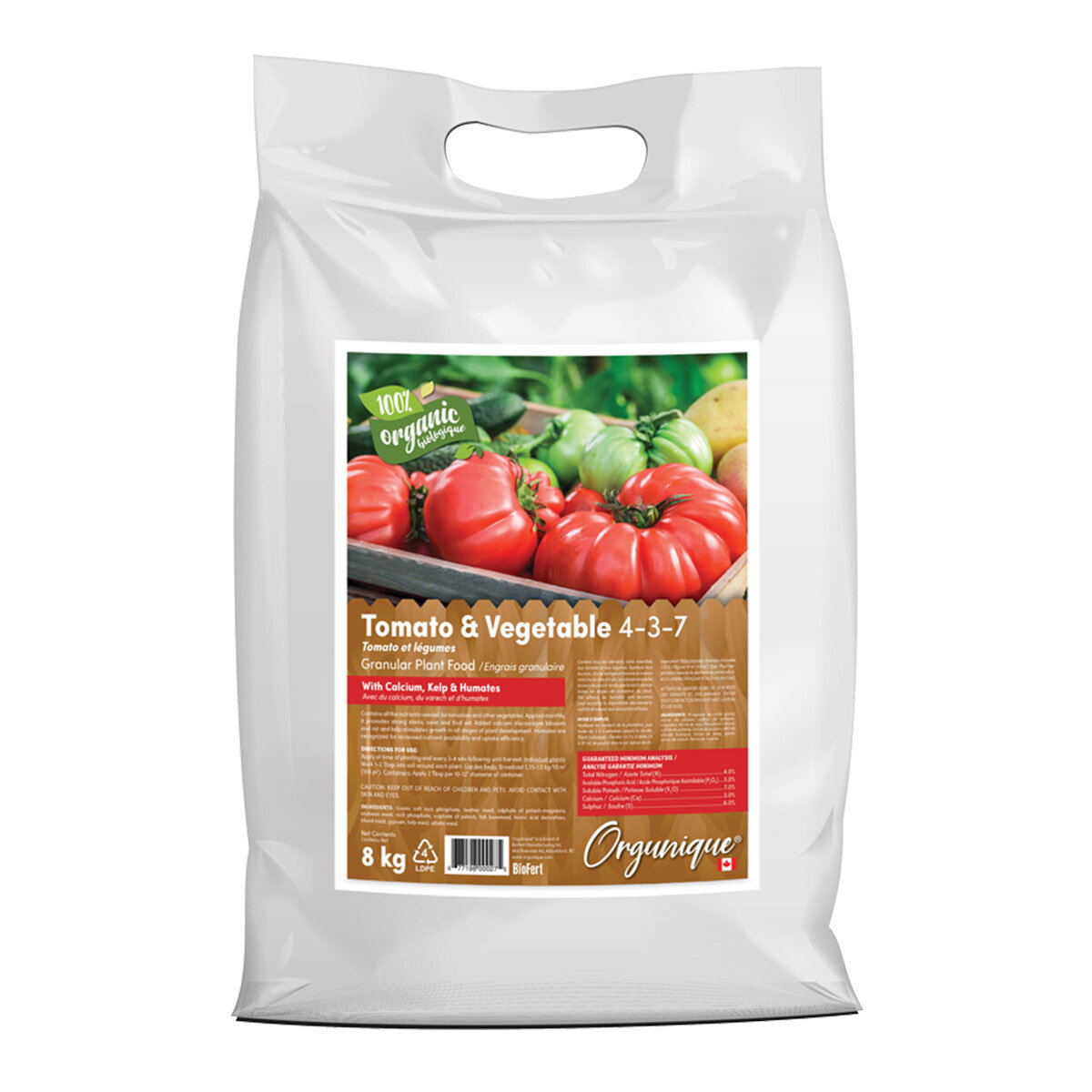 Orgunique Tomato & Vegetable 4-3-7  8Kg