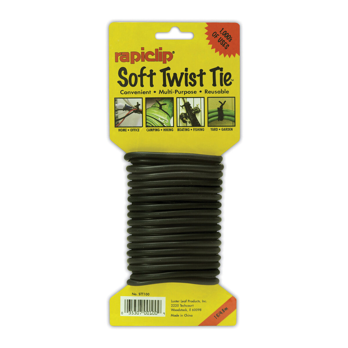 Rapiclip Soft Wire Tie, Black Light Duty