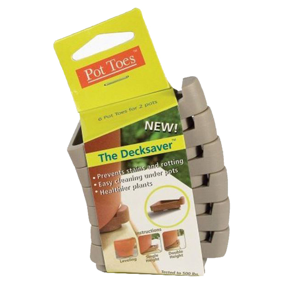 Pot Toes 6 Pack Clip Strip - Light Gray