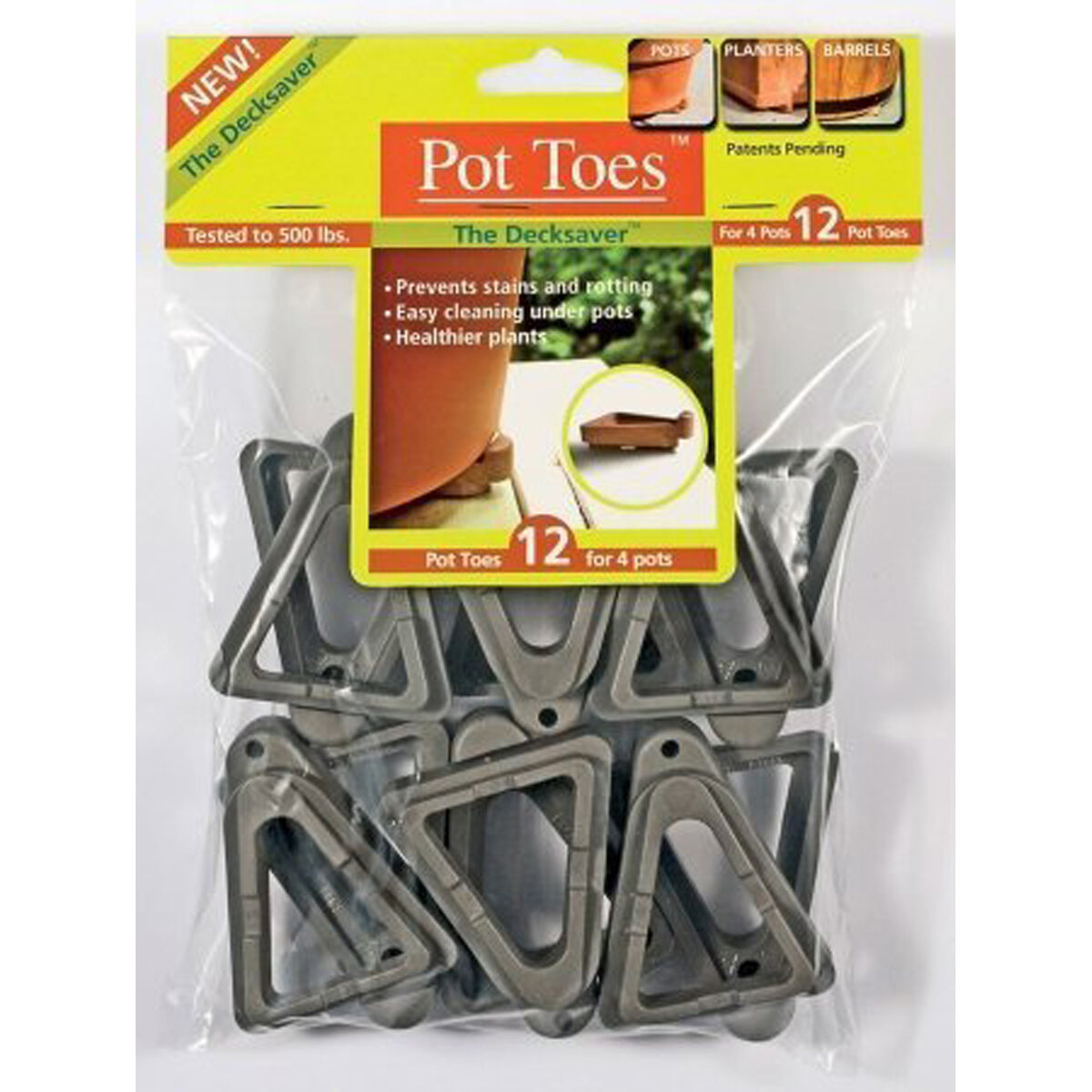 Pot Toes 12Pk Bagged - Dark Gray