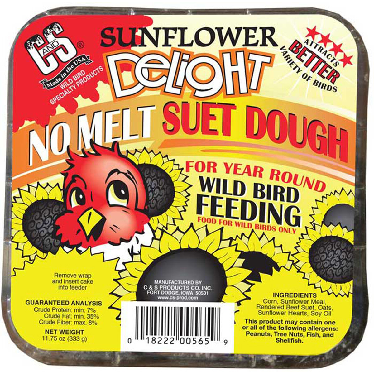 C&S Sunflower Delight No Melt Suet Dough  11.75oz