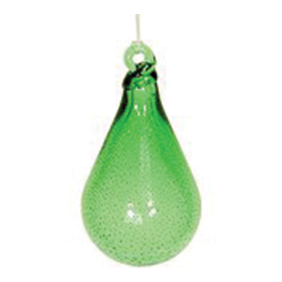 Iluminarie Stardust Teardrop Ornament 7" Green