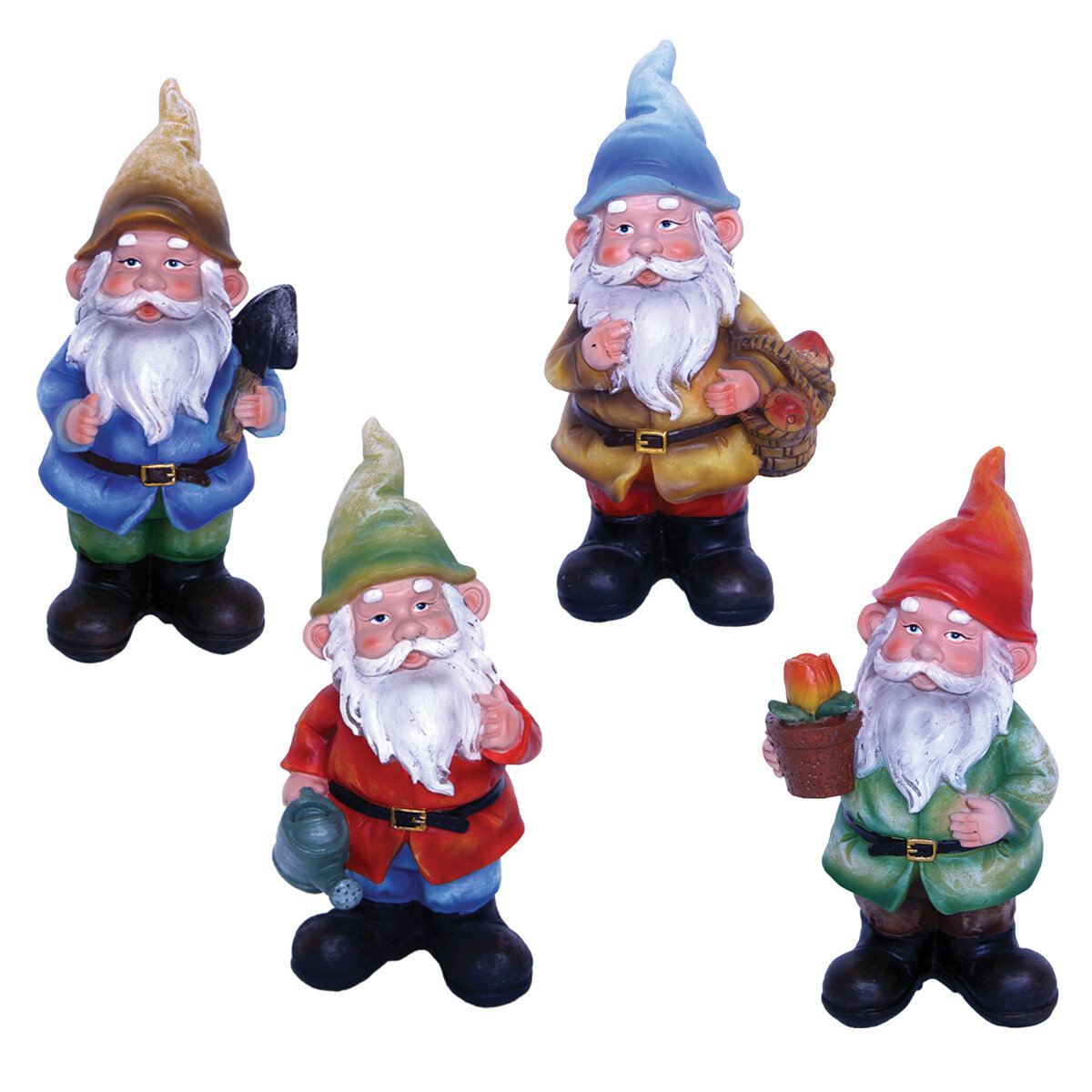 7" Asst (set of 4) Classic Gnomes 9x7x18cm