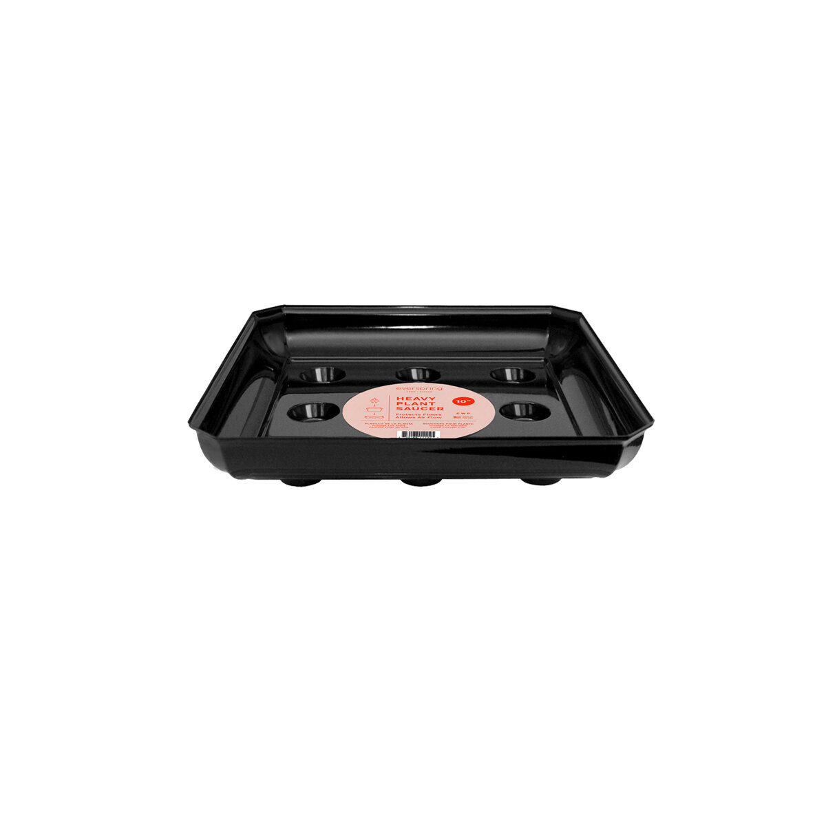 10" Square Black Carpet Saver Saucer