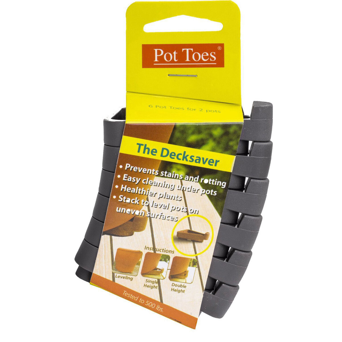 Pot Toes 6 Pack Clip Strip - Dark Gray