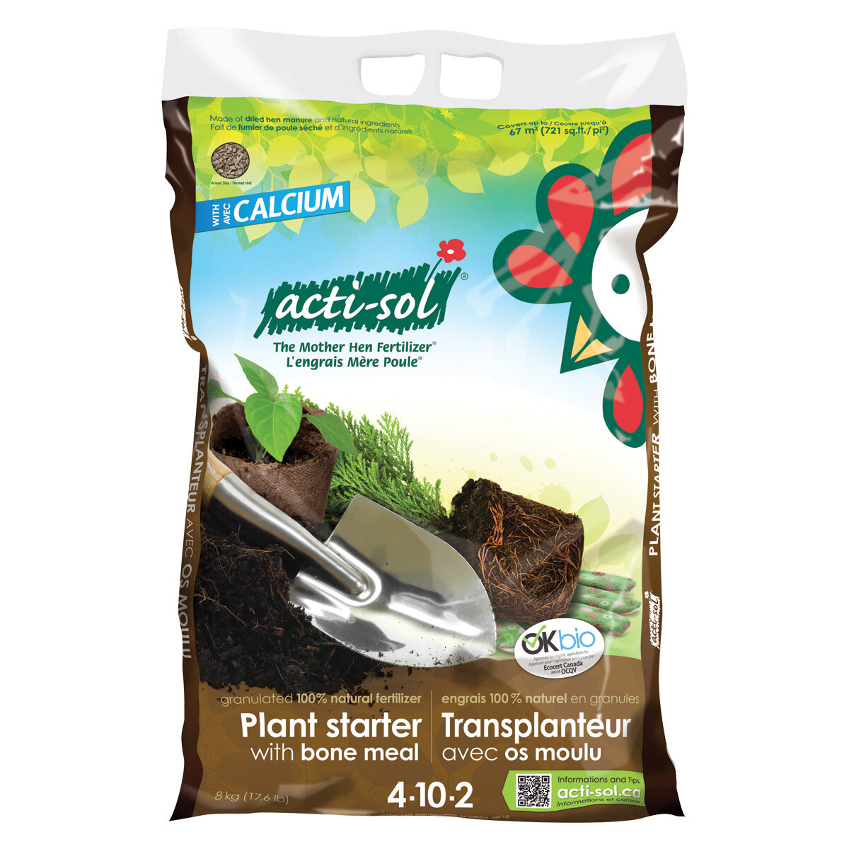 Natural transplant w /bone meal  4-10-2 8 kg